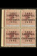 1942 5s Purple & Blue "Landfall Of Columbus" Overprint Ordinary Paper, SG 174a, Very Fine Never Hinged Mint Marginal BLO - Other & Unclassified