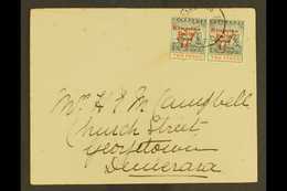 1907 Cover Addressed To Georgetown (British Guiana) Bearing (upright Surcharge) 1d On 2d Kingston Relief Fund, SG 153, H - Barbados (...-1966)