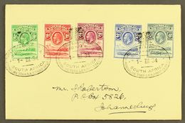 1934 ROYAL TOUR COVER Bearing 1933 Set To 4d, SG 1/5, Addressed To Johannesburg, And Tied By Very Fine Bilingual "ROYAL  - Other & Unclassified