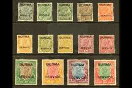 OFFICIALS 1937 KGV India Overprints, Complete Set, SG O1/14, Very Fine Mint (14). For More Images, Please Visit Http://w - Birmania (...-1947)