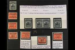 1920 SURCHARGES A Fine Mint Study Collection, With 2c On 30c (4, Incl. The Four Setting Types Incl. Scarce "O" Over "S") - Other & Unclassified