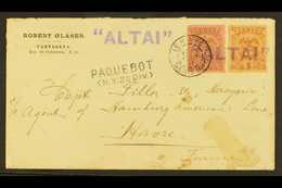 1901 PAQUEBOT S.S. "ALTAI" COVER. 1901 (Aug) Cover Addressed To France, Bearing 5c & 10c Stamps Tied By Straight-line Vi - Colombia