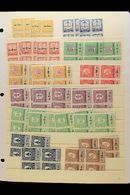 GERMAN OCCUPATION REVENUES 1941 Accumulation Of Superb Never Hinged Mint Blocks On Stock Pages, Inc Documentary (Tempelm - Estland