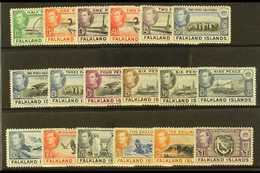 1938-50 Pictorial Definitive Set, SG 146/63, Fine Mint (18 Stamps) For More Images, Please Visit Http://www.sandafayre.c - Falkland Islands