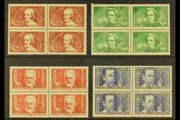 1936 Intellectuals Set, Yv 330/333, Never Hinged Mint Blocks Of 4. Lovely (16 Stamps) For More Images, Please Visit Http - Altri & Non Classificati