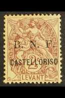 CASTELROSSO 1920 2c Lilac Brown With "S" For "Z" In "CASTELLORIZO" Variety, Yv 2a (A), Mint With Toned Gum For More Imag - Altri & Non Classificati