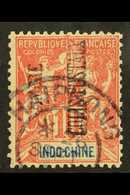 INDO - CHINA PARCEL POST 1899-02 10c Rose- Red With VERTICAL OVERPRINT, Yvert 5b, Very Fine Used. For More Images, Pleas - Other & Unclassified