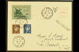 SAINT NAZAIRE 1945 (19 Apr) Cover Addressed To La Baule, Bearing St Nazaire 50c Green On Green Local Stamp (Michel 1), P - Sonstige & Ohne Zuordnung