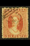 1863 6d Dull Rose Red, Wmk Sideways, SG 8, Fine Used.  For More Images, Please Visit Http://www.sandafayre.com/itemdetai - Grenada (...-1974)