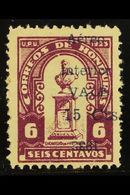 1932 15c Air Surcharge On 6c Red Violet Provisional Postage Stamp Of 1924, Without "Official" And With Slightly Larger O - Honduras