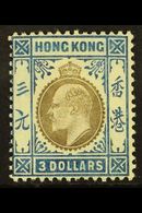 1904 $3 Slate And Dull Blue, Ed VII Wmk MCA, SG 88, Fresh Mint, Light Colour Bleed In Top Panel Otherwise Fine. For More - Sonstige & Ohne Zuordnung