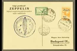 1931 ZEPPELIN MAIL 1931 1p Orange Zeppelin Ovpt Plus 12f Green Air Tied To Zeppelin Flight Card By Airmail Cds Cancels W - Altri & Non Classificati