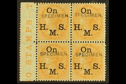 OFFICIAL 1874-82 2a Orange With "On H. M. S." Overprint And With Additional "SPECIMEN" Handstamp, SG O33as, A Fine Mint  - Sonstige & Ohne Zuordnung