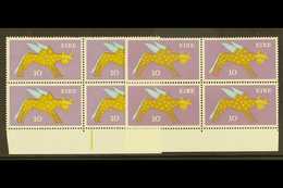 1971-5 10p "Winged Ox" Definitive, Both Types I & II In Lower Marginal Blocks Of 4, SG 299/299a, Never Hinged Mint (2 Bl - Altri & Non Classificati