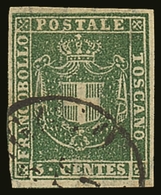 TUSCANY 1860 5c Yellow Green, Sass 18c, Superb Used With Large Margins All Round, Full Colour And Light Cds. Lovely, Sig - Unclassified