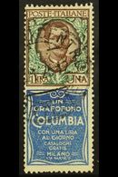 PUBLICITY STAMPS 1924 1L Brown, Green And Blue "Columbia", Sass 19, Very Fine Used. Scarce Stamp. For More Images, Pleas - Non Classificati