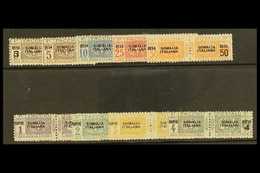 SOMALIA POSTAGE DUES 1923 Rupie Surcharge Set Complete, Sass S54, Very Fine And Fresh Mint. (9 Stamps) For More Images,  - Sonstige & Ohne Zuordnung