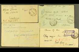 1942-1944 ITALIAN POW's MAIL. An Interesting Group Of Censored Stampless Mostly Home-made Covers Addressed From/to Itali - Vide