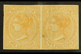 1862 1s Buff No Watermark, SG 52, IMPERF PROOF PAIR On Ungummed Paper, Small Blemish On One Stamp. For More Images, Plea - Mauritius (...-1967)