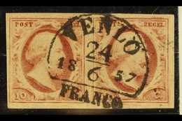 1852 10c Lake-red Plate IV (SG 2d, Michel 2, NVPH 2g), Very Fine Used Horizontal PAIR (positions 89 & 90) Cancelled By S - Sonstige & Ohne Zuordnung