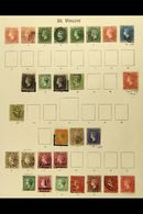 QV TO KGVI MINT AND USED COLLECTION On Printed Leaves. From 1861 (no Wmk) 1d Unused And Used, Plus A Mint Forgery; 1862  - St.Vincent (...-1979)