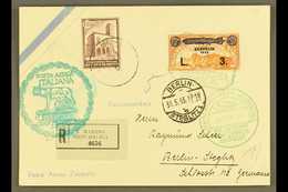 1933 ZEPPELIN  MAIL Registered Zeppelin Card From San Marino To Germany Via Rome Franked San Marino 1.75 Brown Post Offi - Sonstige & Ohne Zuordnung