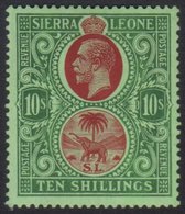 1921 10s Red And Green On Green, Wmk Script CA, SG 146, Very Fine Mint. For More Images, Please Visit Http://www.sandafa - Sierra Leone (...-1960)