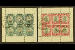 BOOKLET PANES 1937 ½d & 1d  Blank Margins COMPLETE PANES OF SIX, SG 75ca, 56f, Very Fine Used And Scarce Thus (2 Panes). - Non Classificati