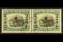 OFFICIAL VARIETY 1950-4 5s Black & Pale Blue-green With "Thunderbolt" Variety (stamp Listed In Union Handbook As V2), SG - Non Classificati