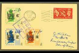 1951 B.E.A. AIR LETTER LOCAL SURCHARGES 1951 (17 July) Cover Bearing B.E.A. 6d, 11d And 1s4d Labels With Manuscript "+1d - Sonstige & Ohne Zuordnung