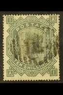 1867-83 10s Greenish Grey Wmk Maltese Cross, SG 128, Used With Light Barred Oval Pmk With Slightly Trimmed Perfs At Righ - Other & Unclassified