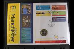 2002-2014 COMMONWEALTH GAMES Royal Mint Coin Covers, 2002 £2 X1 Manchester Games Coin Cover & 2014 50p Cycling/running G - FDC