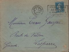 Lettre Flamme Flier Bordeaux 6 .XII I925 " Utilisez La Poste Aérienne Se Renseigner Dans Les Bureaux De Poste " - 1927-1959 Cartas & Documentos