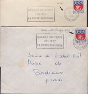 Lettre 2 Flammes Secap =o Codée Et Non Limoges-Gare " Gagnez Du Temps Utilisez La Poste Aérienne - 1927-1959 Lettres & Documents