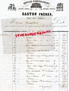 87- LIMOGES- RARE FACTURE MANUSCRITE SIGNEE GASTON FRERES- RUE DES TAULES- ARTICLES AMEUBLEMENT-PAPIERS PEINTS-1864 - 1800 – 1899