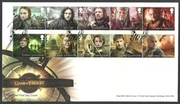 GB 2018 GAME OF THRONES FILMS SCI FI SET & M/SHEET FDC - Neufs