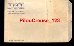 23 Creuse - GUERET - Enveloppe Avec Cachet R. WINKLER Photographie Moderne - 2, Rue J. Sandeau Place Marché à Guéret " - Imprimerie & Papeterie