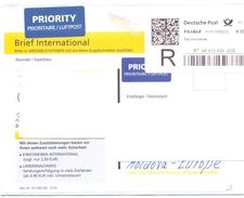 2016. Germany, The Letter Sent By Registered  Post To Moldova - Brieven En Documenten