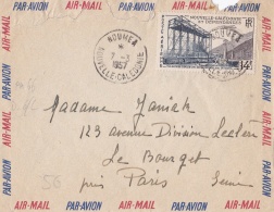 NOUVELLE CALEDONIE :    PA 66 Sur Lettre De Nouméa De 1957 - Briefe U. Dokumente