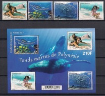 YT N° 1151 à 1154 + BF 46 - Neuf ** - Les Fonds Marins - Unused Stamps