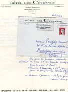 -- MEZILHAC (Ardèche) HÔTEL DES CEVENNES - LAFFONT PROPRIETAIRE - Tarif - Lettre Et Correspondance -- - Sport En Toerisme