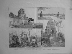 CAMBODGE 1888 M 2 RUINES MONUMENTS KHMERS MISSION FOURNEREAU ANGKOR VAT TEMPLES - Non Classificati