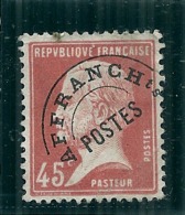 France   -  Préoblitéré N 67 Neuf  Côte 22&euro; Pasteur 45cts - 1953-1960