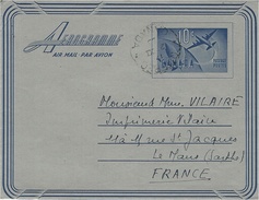 1953 ( ? )  AEROGRAMME à 10 C.    De Québec  Pour La France - 1953-.... Regno Di Elizabeth II