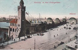 ALLEMAGNE 1915 CARTE POSTALE DE HAMBURG ST.PAULI LANDUNGSBRÜCKEN - Nord