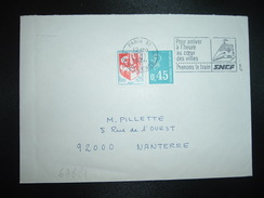 LETTRE TP M. DE BEQUET 0,45 + AUCH 0,05 OBL.MEC.11-1-1974 PARIS 51 + SNCF - Sonstige (Land)