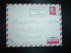 LETTRE TP . DE CHEFFER 0,40 OBL.MEC.16-9-1969 PARIS 92 SALON DE L'AUTO PARIS 2-12 OCTOBRE 1969 - Sonstige (Land)