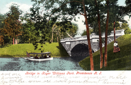 Antique Postcard 1908 - Providence Rhode Island - Bridge In Roger Williams Park - Undivided Back - 2 Scans - Providence