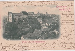 ALLEMAGNE 1899 CARTE POSTALE GRUSS AUS WETTIN - Wettin