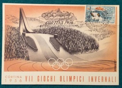 OLIMPIADI CORTINA 1956 CARTOLINA UFFICIALE  ANNULLO DI  CORTINA 2/2/1956   PATTINAGGIO ARTISTICO FEMMINILE - Sommer 1924: Paris